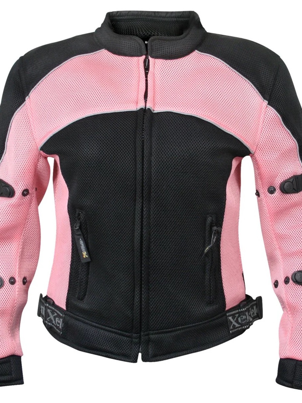 Women's Pink & Black Mesh Motorcycle Jacket - Sporty Utility Style